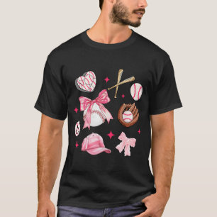 T-shirt Bow Baseball Maman Pink Bow Fête des mères Filles 