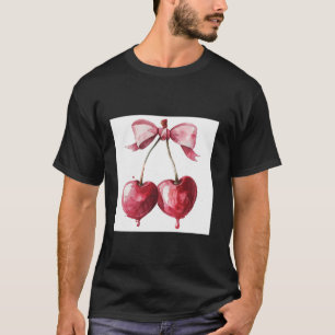 T-shirt Bow fille en Aquarelle coquette Aesthétique rose B