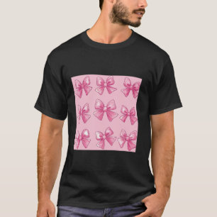 T-shirt Bow fille en Aquarelle coquette Aesthétique rose B