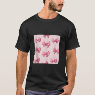 T-shirt Bow fille en Aquarelle coquette Aesthétique rose B