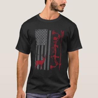 T-shirt Bow Hunter American Flag Buckwear Buck Silhouette