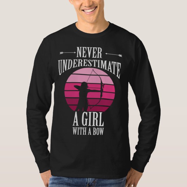 T-shirt Bow Hunting Target Archer Girl Bowmen Archery Bow  (Devant)