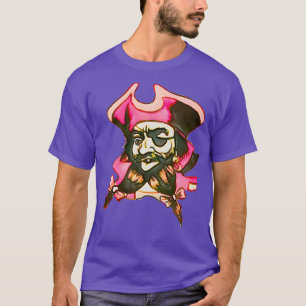 T-shirt Bow In Beard Pink pirate with bow in beard