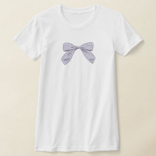 T-shirt Bow Plaid Clair Violet Élégant Baby shower Maman