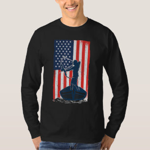 T-shirt BowFishing American Flag Fish Bow Chasse