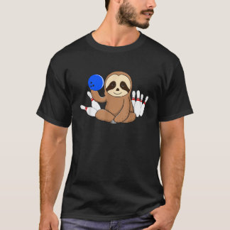 T-shirt Bowler Bowl de Sloth Funny Gauche Handlée