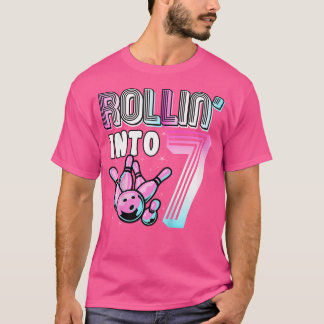T-shirt Bowler Rollin Into 7 Bowling 7E Anniversaire