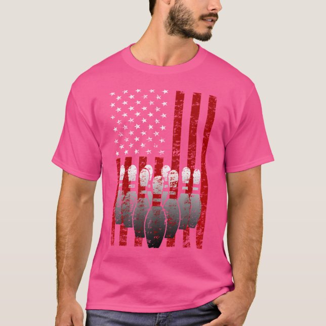 T-shirt Bowling américain Pins Patriotique Bowler (Devant)