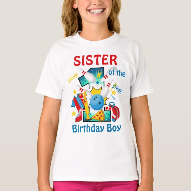 T-shirt Bowling Anniversaire Chemise Soeur Premier Anniver (Devant)