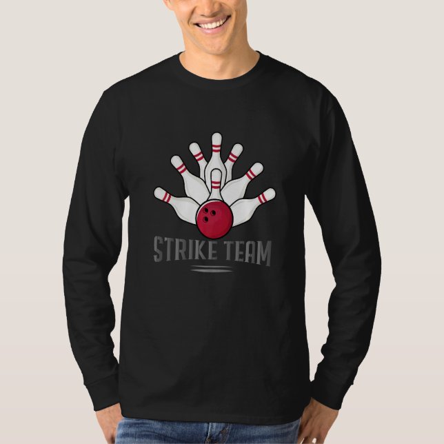 T-shirt Bowling Avec L'Équipe De Strike Des Devis (Devant)