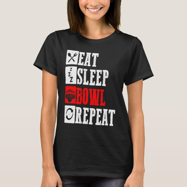 T-shirt Bowling Ball Pin Bowler Strike Bowling Fanatic Bow (Devant)