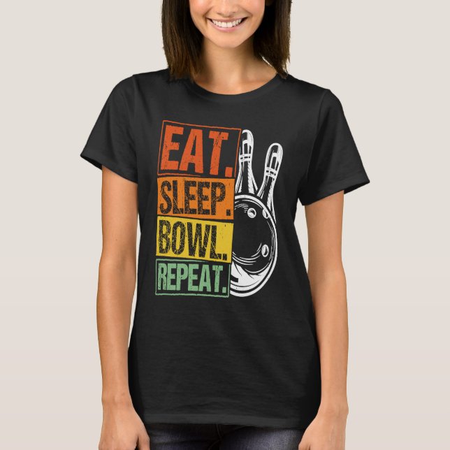 T-shirt Bowling Ball Pin Bowler Strike Bowling Team Bowlin (Devant)