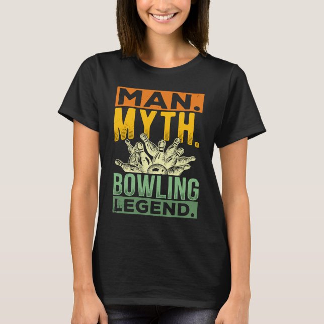 T-shirt Bowling Ball Pin Bowler Strike Team Bowling Alley  (Devant)