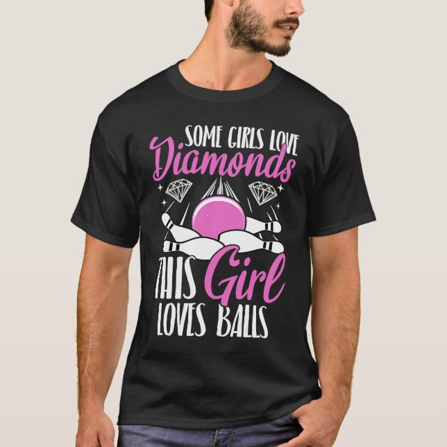 T-shirt Bowling Ball Pin Bowler Strike Team Bowling Alley  (Devant)