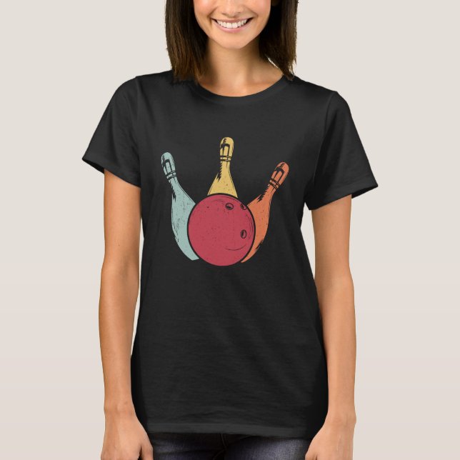 T-shirt Bowling Ball Pins Bowler Strike Bowling Legend Bow (Devant)
