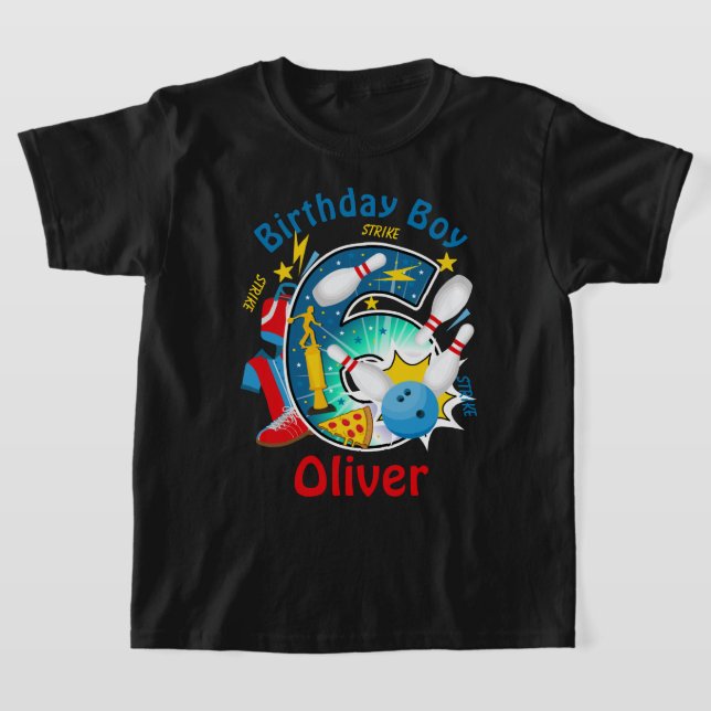 T-shirt Bowling Birthday Shirt Bowling Pin Sixième anniver (Poser)