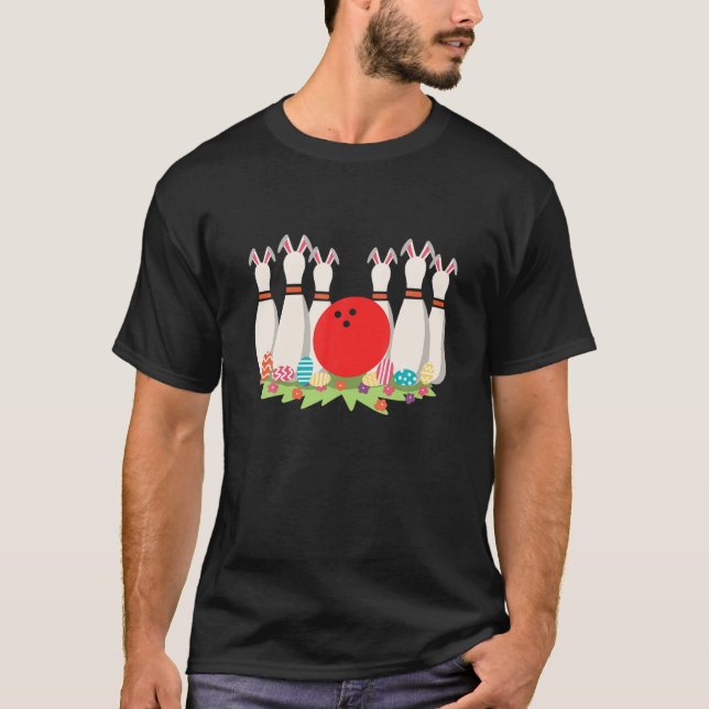 T-shirt Bowling Bunny Famille Bunny de Pâques match Bowlin (Devant)