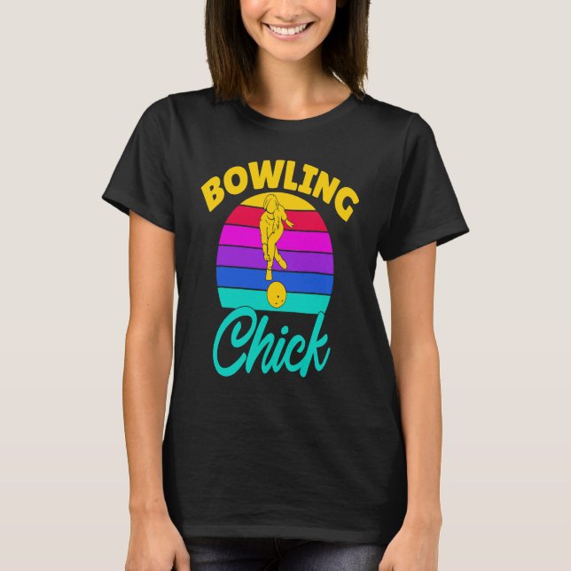 T-shirt Bowling Chick Women Team Bowler (Devant)