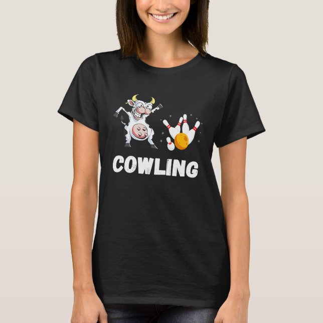 T-shirt Bowling Cow Funny Bowling Bowler Strike Bowling Te (Devant)
