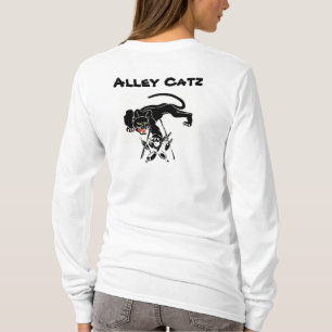 T-shirt Bowling de chat noir de Catz d'allée de conceptio