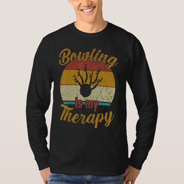 T-shirt Bowling Est Mon Thérapie Retro Bowling (Devant)