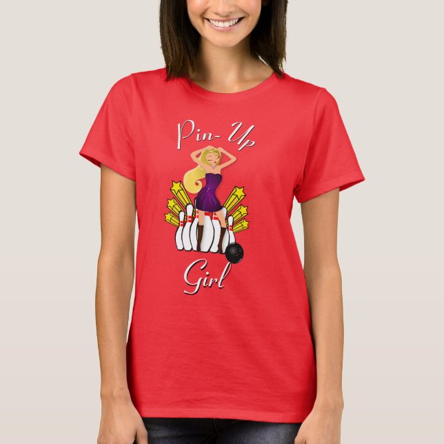 T-shirt Bowling femme's Sportswear Pin-Up Girl Custom T-Sh (Devant)