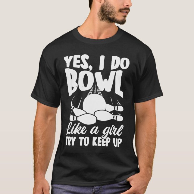 T-shirt Bowling Girl Princess Pin Bowler Strike Bowling Te (Devant)
