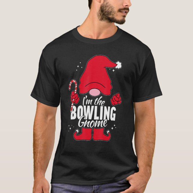 T-shirt Bowling Gnome Matching Family Group Pictures on Ch (Devant)