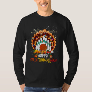 T-shirt Bowling Halloween And Merry Christmas Happy Hallot
