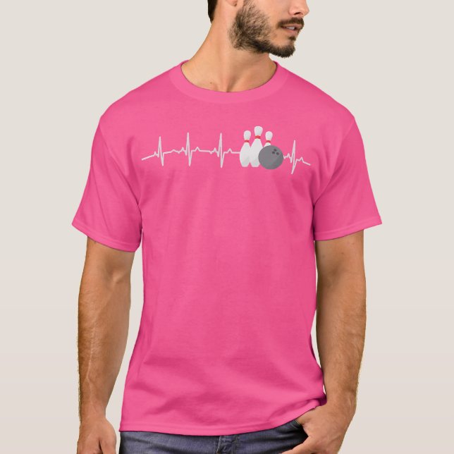 T-shirt Bowling Heartbeat Funny Bowler League (Devant)