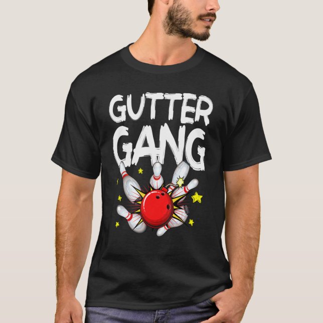 T-shirt Bowling Hommes Cool Gutter Gang Bowlers (Devant)