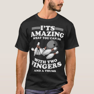 T-shirt Bowling Kegel Strike Bowling Centre Humour de doig