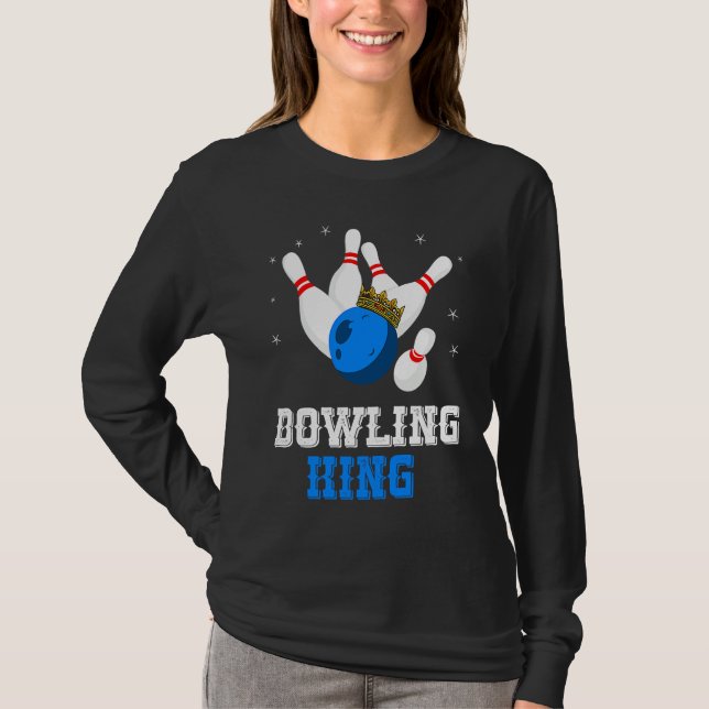 T-shirt Bowling King Crown Bowling Pin Strike Bowler Bowli (Devant)