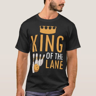 T-shirt Bowling King Of The Lane Boy Men Joueur Bowler Fan