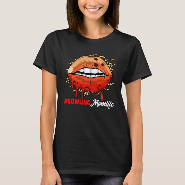 T-shirt Bowling Lips Leopard Lips Sport Mother s Day (Devant)