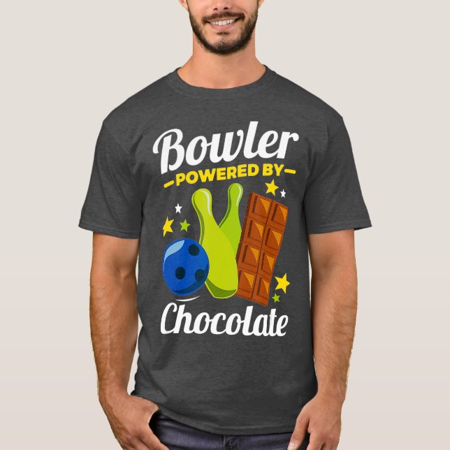 T-shirt Bowling Nouveautés Cadeaux Bowler Powered By Men (Devant)