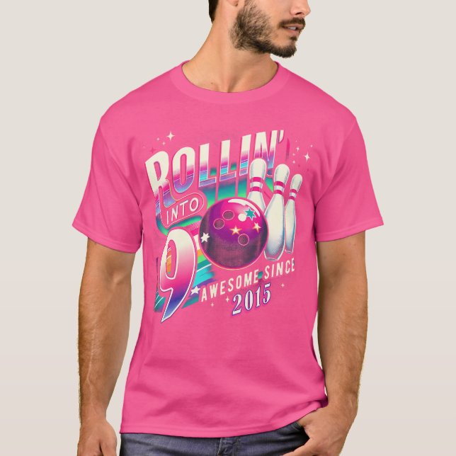 T-shirt Bowling Party Rollin' 9 Magnifique 2015 9E Anniver (Devant)