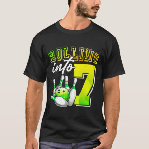 T-shirt Bowling Party Rolling dans 7 7e anniversaire fille