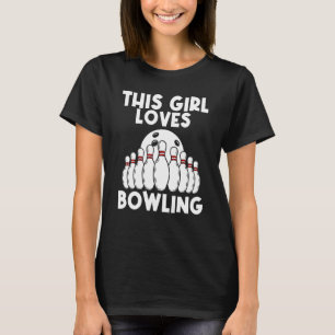 T-shirt Bowling Pour Filles Femmes Bowling Jeu Bowlers Pla