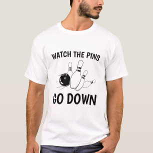 T-shirt bowling Regardez les poubelles descendre - Funny B