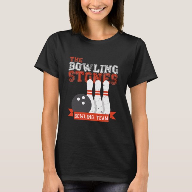 T-shirt Bowling Stones Bowling Team Bowling (Devant)