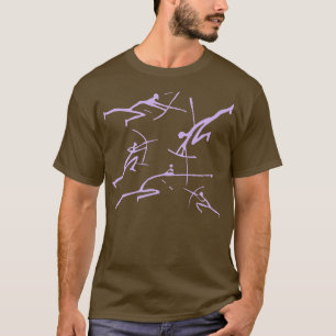 T-shirt Bowmen de lavande numérique minimaliste Paléolithi