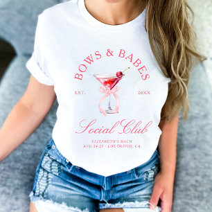 T-shirt Bows & Babes Coquette Cerises Enterrement de Vie d