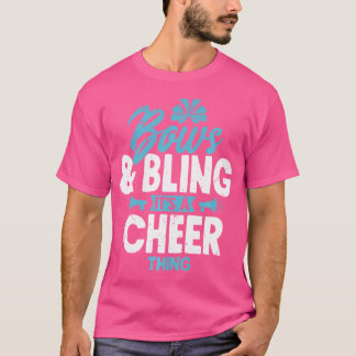 T-shirt Bows Bling It'S A Cheer Thing Cheerleader Cheerlea