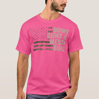 T-shirt Bows Guns Messy Buns Funny Gun Bow Archerie Camo U