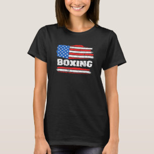 T-shirt Boxe American Flag Patriotic Boxer Coach Fighter