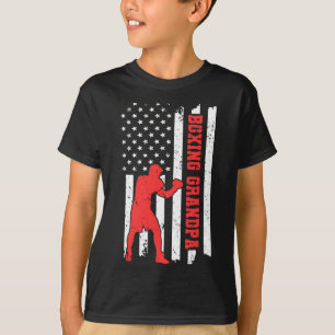T-shirt Boxe Amérique Drapeau Boxe Arts Martiaux Boxe Gra