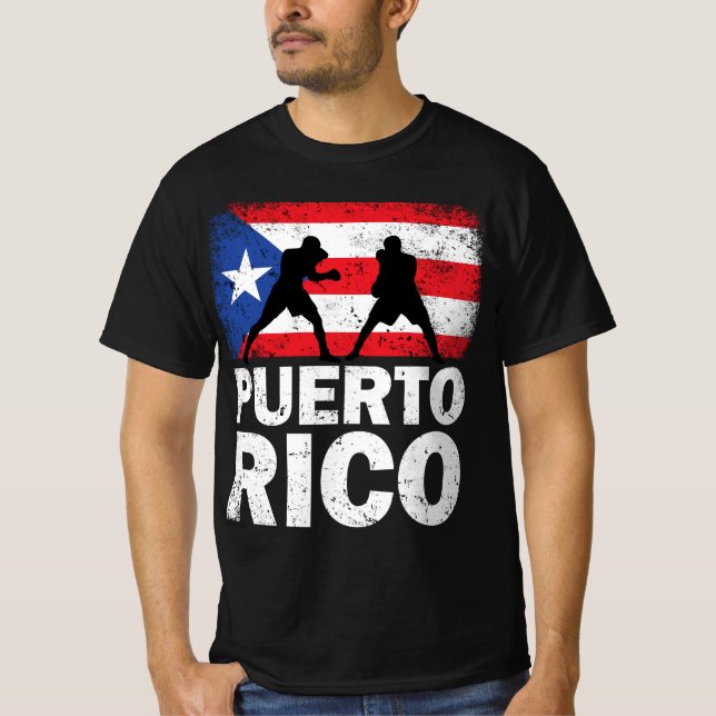 T-shirt Boxe de décalage Porto Rico Vintage (Devant)