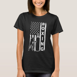 T-shirt Boxe drapeau américain vintage USA style de détres