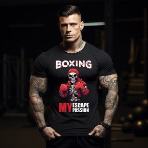 T-shirt Boxe personnalisée Boxer squelette Halloween